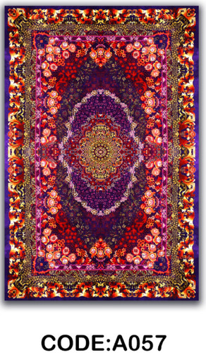 خرید ارزان فرشینه لاکی فرشینه آفتاب کد A057مخمل شانل ترک استپدار