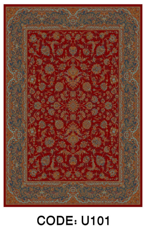 خرید ارزان فرشینه لاکی فرشینه آفتاب کدU101مخمل شانل ترک استپدار