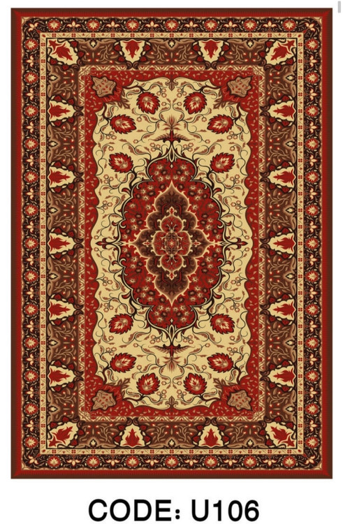 خرید ارزان فرشینه لاکی فرشینه آفتاب کدU106مخمل شانل ترک استپدار