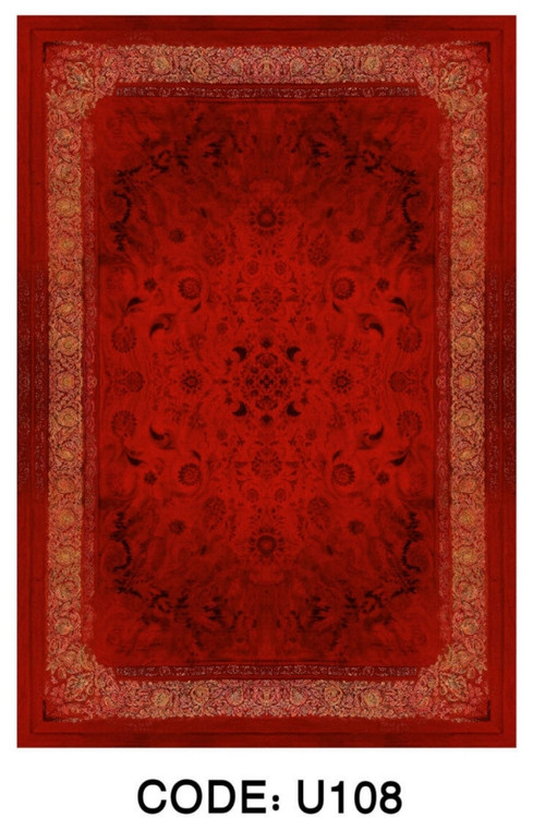 خرید ارزان فرشینه لاکی فرشینه آفتاب کدU108مخمل شانل ترک استپدار