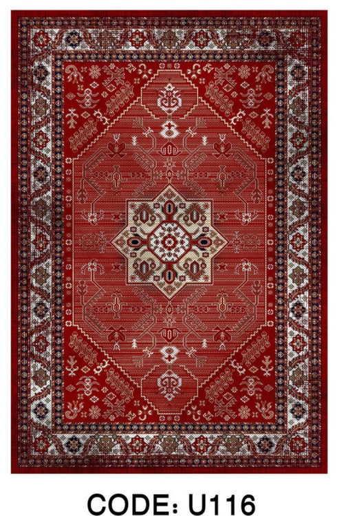 خرید ارزان فرشینه لاکی فرشینه آفتاب کدU116مخمل شانل ترک استپدار