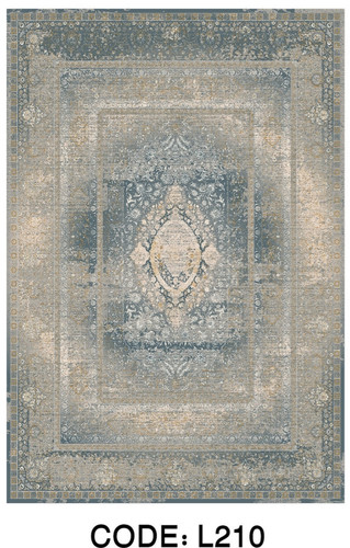 فرشینه سنتی وینتیج فرشینه آفتاب کد L210مخمل شانل ترک استپدار