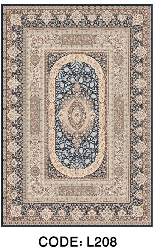 خرید ارزان فرشینه سنتی فرشینه آفتاب کد L208مخمل شانل ترک استپدار