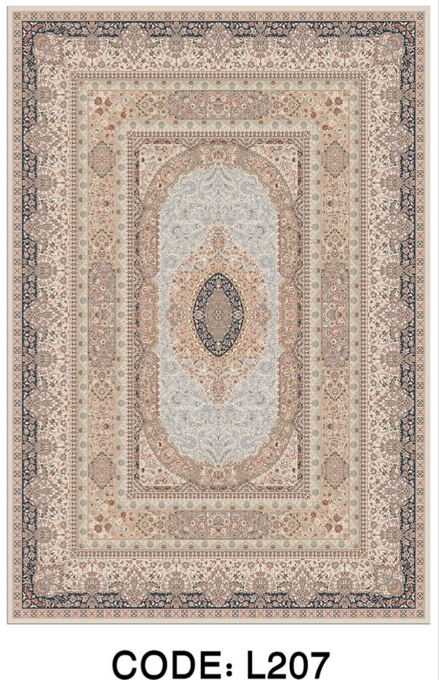 خرید ارزان فرشینه سنتی فرشینه آفتاب کد L207مخمل شانل ترک استپدار