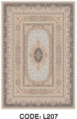 خرید ارزان فرشینه سنتی فرشینه آفتاب کد L207مخمل شانل ترک استپدار