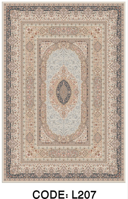 خرید ارزان فرشینه سنتی فرشینه آفتاب کد L207مخمل شانل ترک استپدار