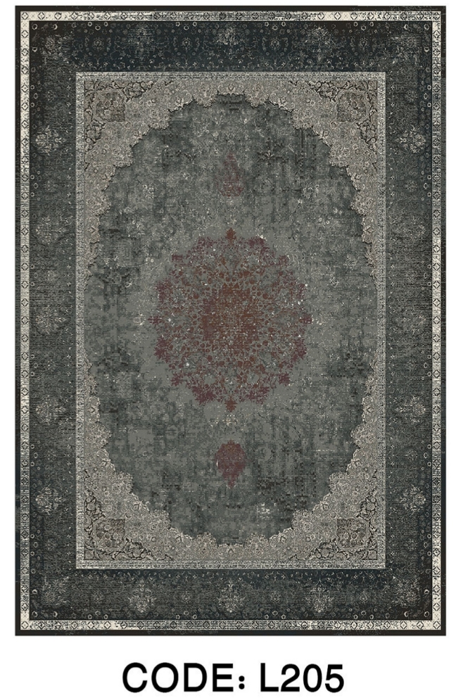 خرید ارزان فرشینه سنتی وینتیج فرشینه آفتاب کد L205مخمل شانل ترک استپدار