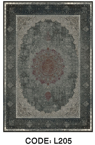 خرید ارزان فرشینه سنتی وینتیج فرشینه آفتاب کد L205مخمل شانل ترک استپدار