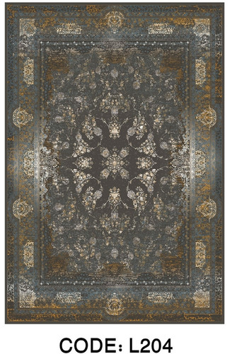 خرید ارزان فرشینه سنتی وینتیج فرشینه آفتاب کد L204مخمل شانل ترک استپدار