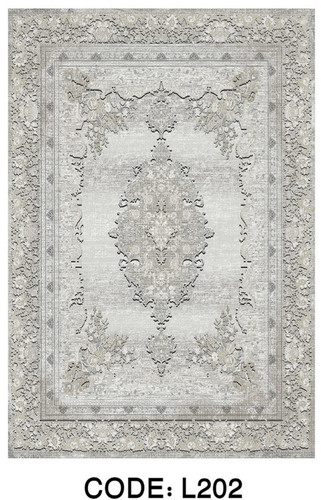 خرید ارزان فرشینه سنتی وینتیج فرشینه آفتاب کد L202مخمل شانل ترک استپدار