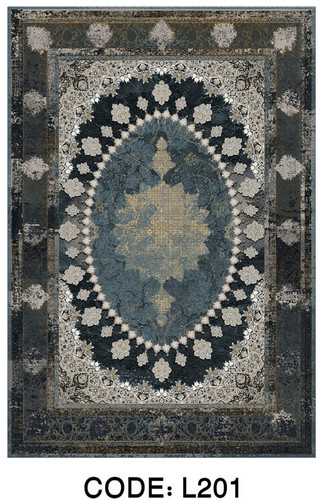 خرید ارزان فرشینه سنتی وینتیج فرشینه آفتاب کد L201مخمل شانل ترک استپدار