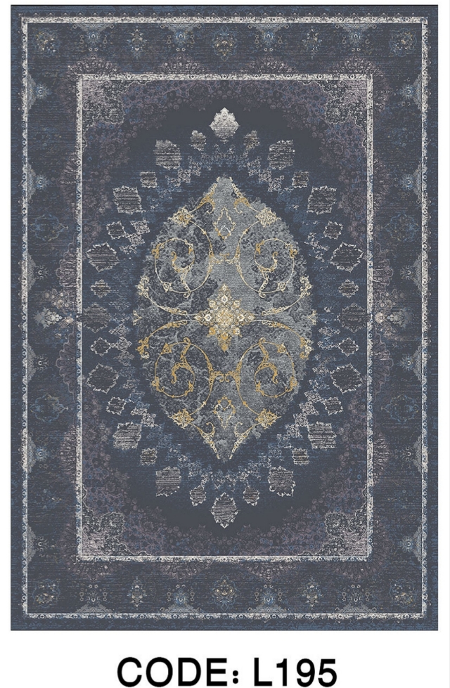 خرید ارزان فرشینه سنتی وینتیج فرشینه آفتاب کد L195مخمل شانل ترک استپدار