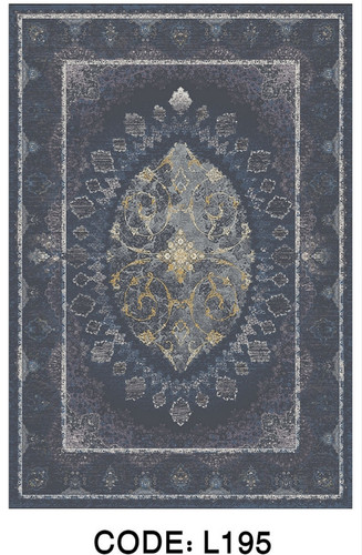 خرید ارزان فرشینه سنتی وینتیج فرشینه آفتاب کد L195مخمل شانل ترک استپدار