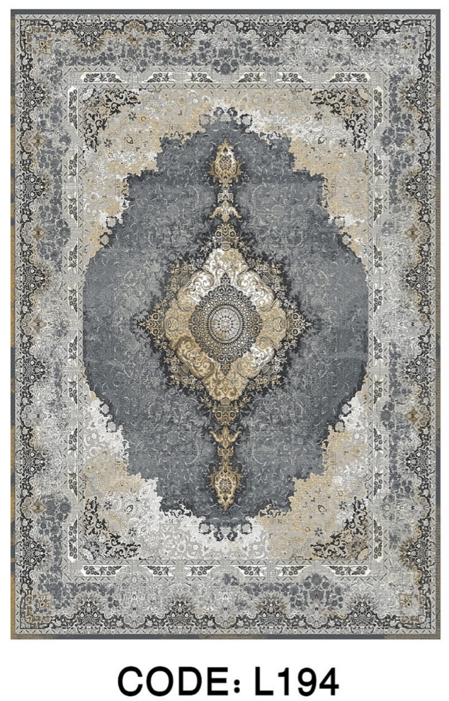 خرید ارزان فرشینه سنتی وینتیج فرشینه آفتاب کد L194مخمل شانل ترک استپدار