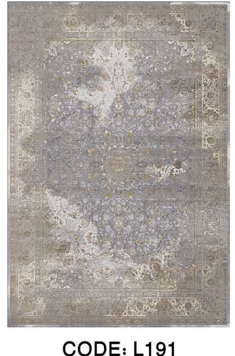 خرید ارزان فرشینه سنتی وینتیج فرشینه آفتاب کد L191مخمل شانل ترک استپدار