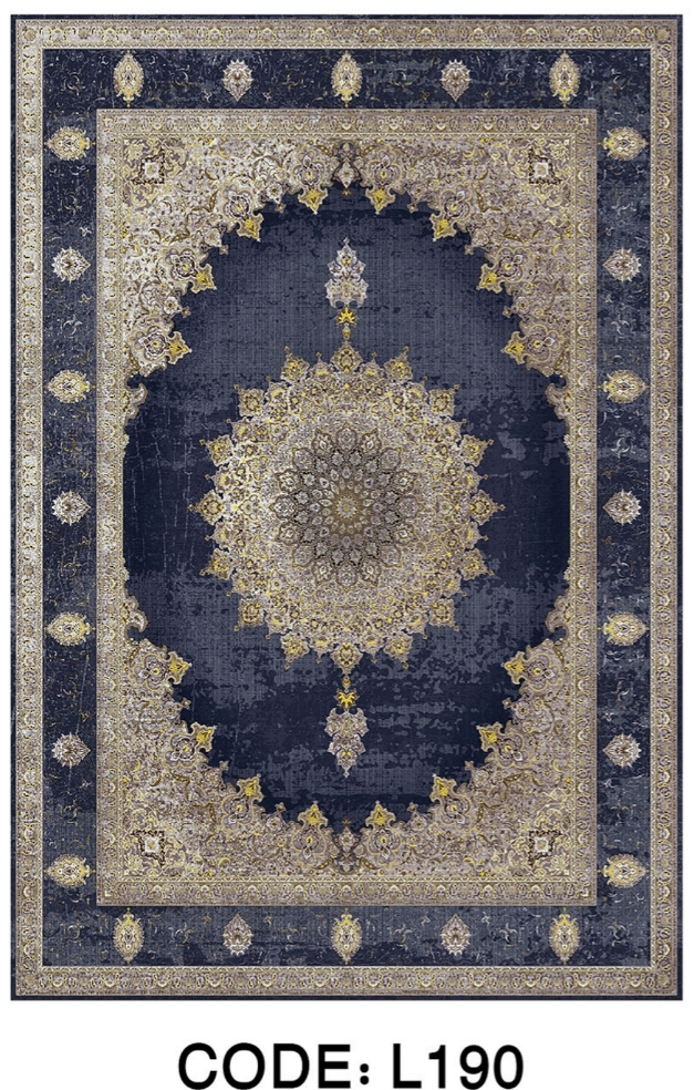 خرید ارزان فرشینه سنتی وینتیج فرشینه آفتاب کد L190مخمل شانل ترک استپدار