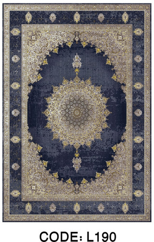 خرید ارزان فرشینه سنتی وینتیج فرشینه آفتاب کد L190مخمل شانل ترک استپدار