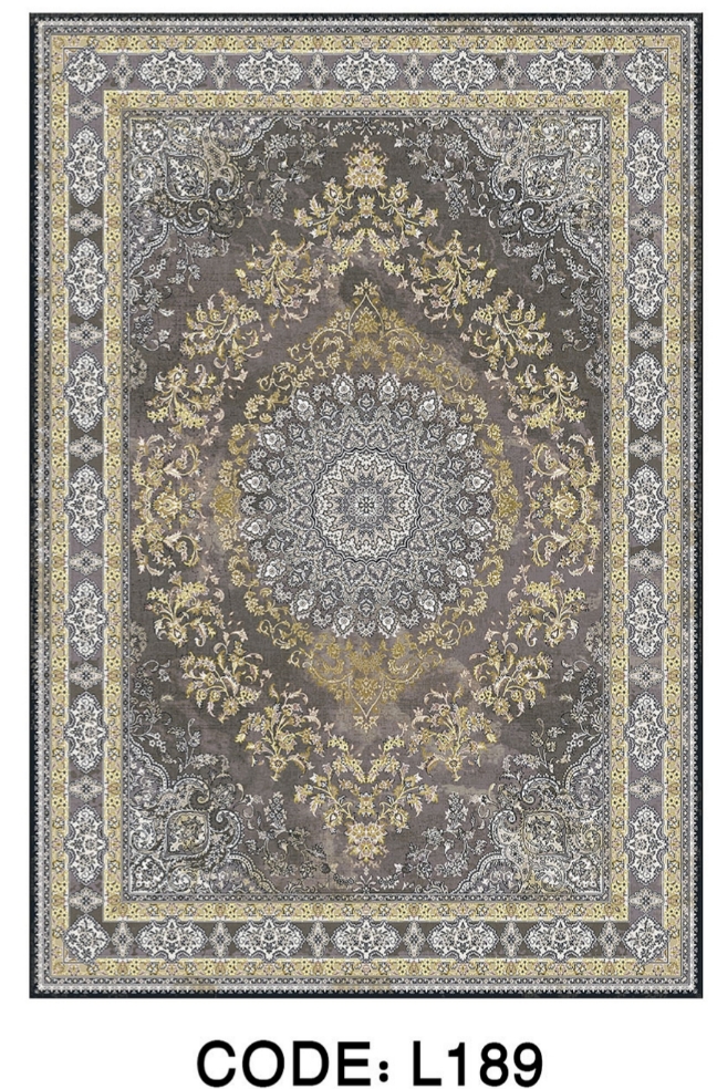 خرید ارزان فرشینه سنتی وینتیج فرشینه آفتاب کد L189مخمل شانل ترک استپدار