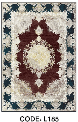 خرید ارزان فرشینه سنتی وینتیج فرشینه آفتاب کد L185مخمل شانل ترک استپدار