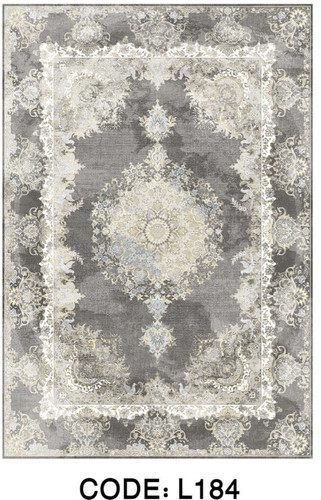 خرید ارزان فرشینه سنتی وینتیج فرشینه آفتاب کد L184مخمل شانل ترک استپدار