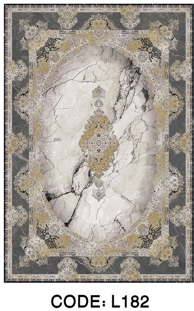 خرید ارزان فرشینه سنتی وینتیج فرشینه آفتاب کد L182مخمل شانل ترک استپدار