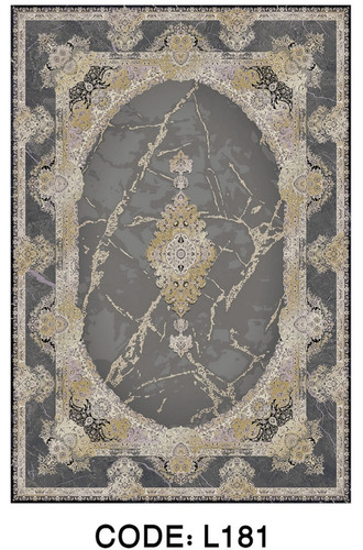 خرید ارزان فرشینه سنتی وینتیج فرشینه آفتاب کد L181مخمل شانل ترک استپدار