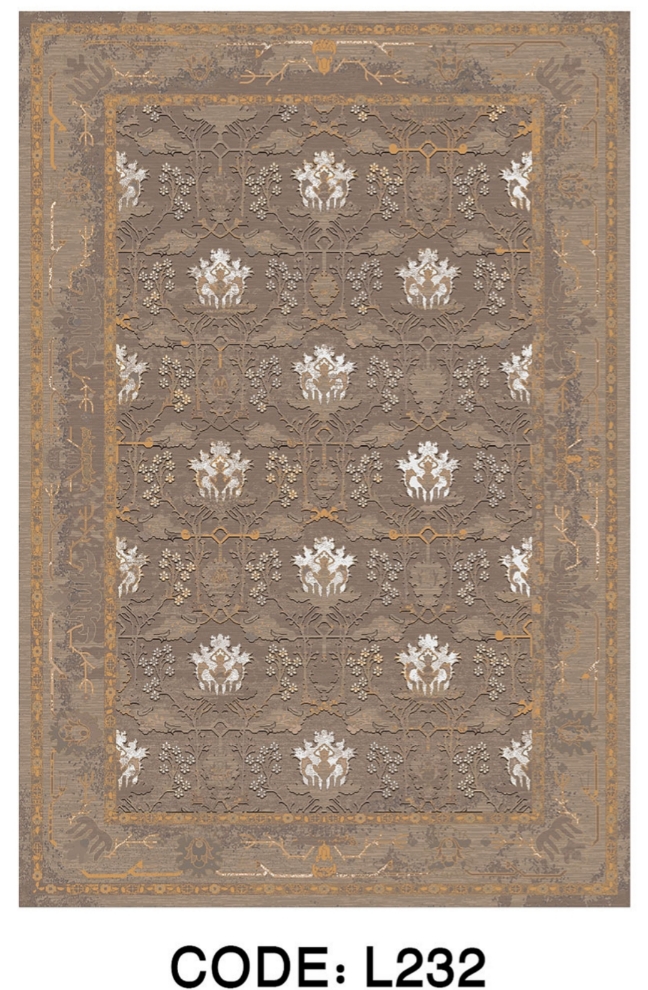 خرید ارزان فرشینه سنتی فرشینه آفتاب کد L232مخمل شانل ترک استپدار