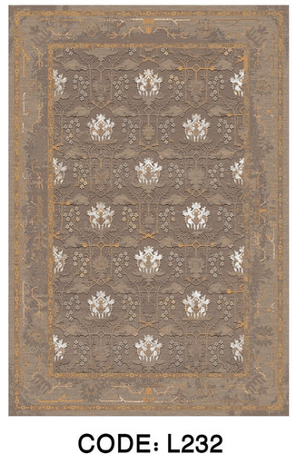 خرید ارزان فرشینه سنتی فرشینه آفتاب کد L232مخمل شانل ترک استپدار