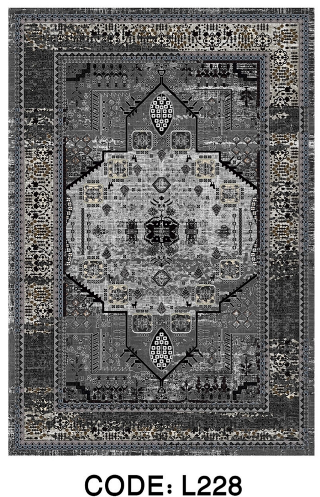 خرید ارزان فرشینه سنتی فرشینه آفتاب کد L228مخمل شانل ترک استپدار