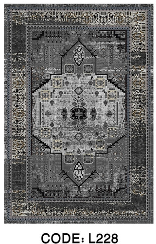 خرید ارزان فرشینه سنتی فرشینه آفتاب کد L228مخمل شانل ترک استپدار