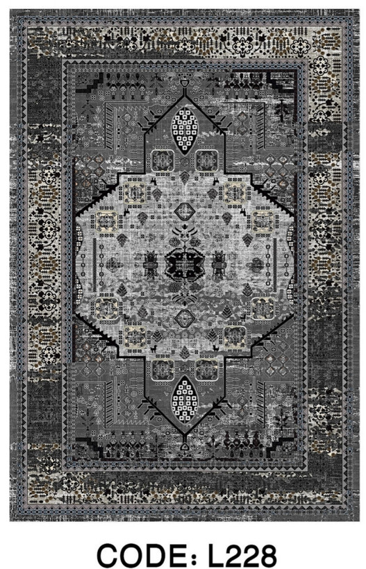 خرید ارزان فرشینه سنتی فرشینه آفتاب کد L228مخمل شانل ترک استپدار