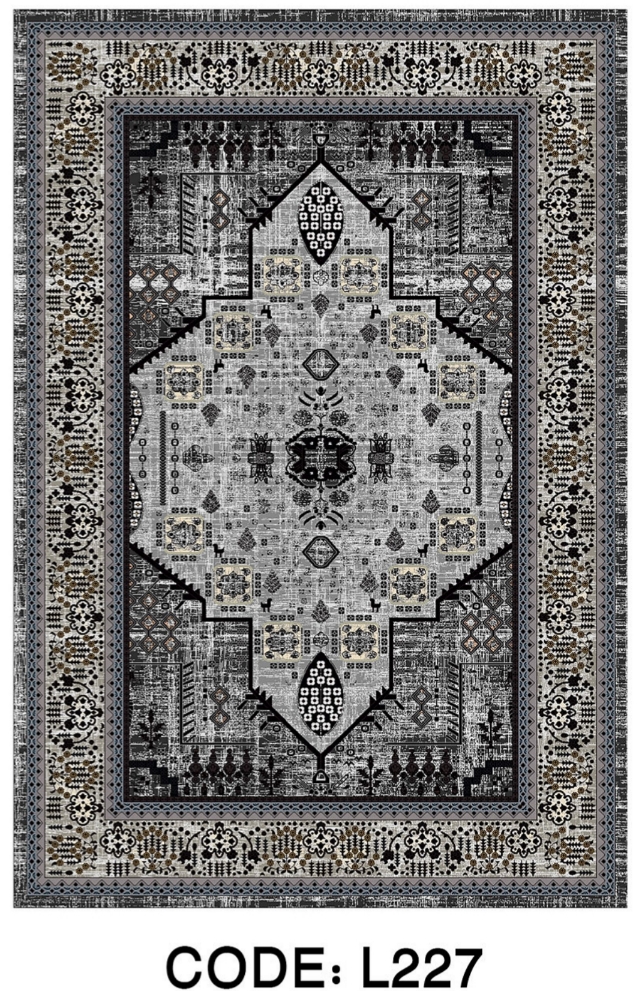 خرید ارزان فرشینه سنتی فرشینه آفتاب کد L227مخمل شانل ترک استپدار