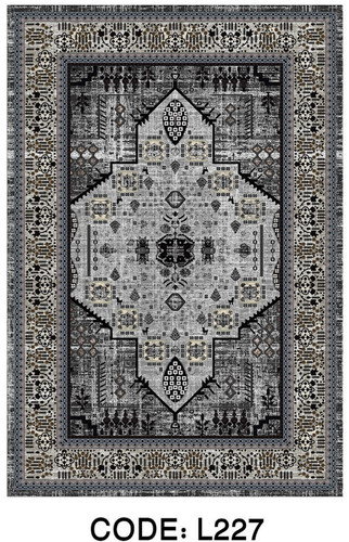 خرید ارزان فرشینه سنتی فرشینه آفتاب کد L227مخمل شانل ترک استپدار