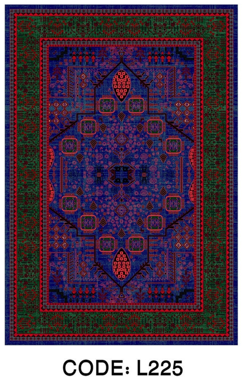 خرید ارزان فرشینه سنتی فرشینه آفتاب کد L225مخمل شانل ترک استپدار