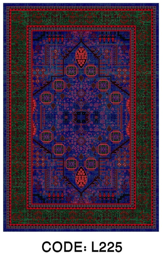 خرید ارزان فرشینه سنتی فرشینه آفتاب کد L225مخمل شانل ترک استپدار