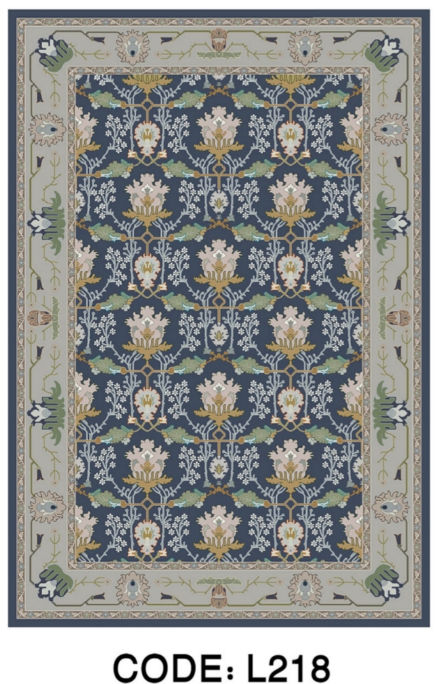 خرید ارزان فرشینه سنتی فرشینه آفتاب کد L218مخمل شانل ترک استپدار