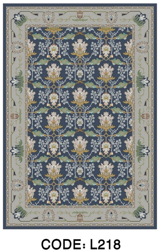 خرید ارزان فرشینه سنتی فرشینه آفتاب کد L218مخمل شانل ترک استپدار