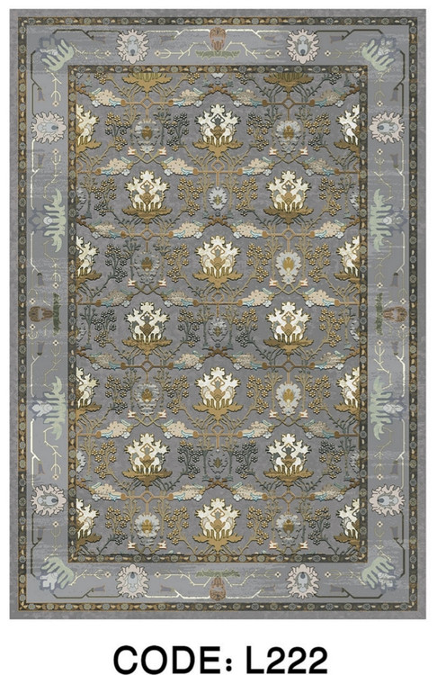 خرید ارزان فرشینه سنتی فرشینه آفتاب کد L222مخمل شانل ترک استپدار