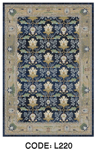 خرید ارزان فرشینه سنتی فرشینه آفتاب کد L220مخمل شانل ترک استپدار