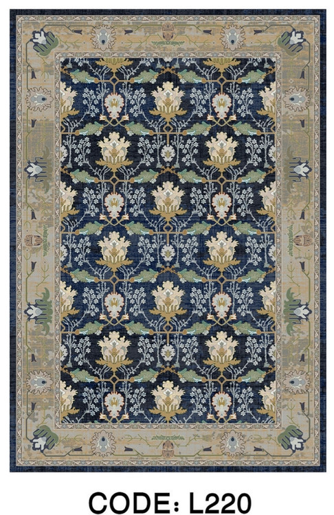 خرید ارزان فرشینه سنتی فرشینه آفتاب کد L220مخمل شانل ترک استپدار