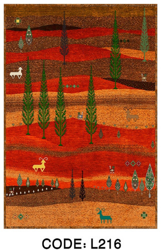 خرید ارزان فرشینه سنتی فرشینه آفتاب کد L216مخمل شانل ترک استپدار