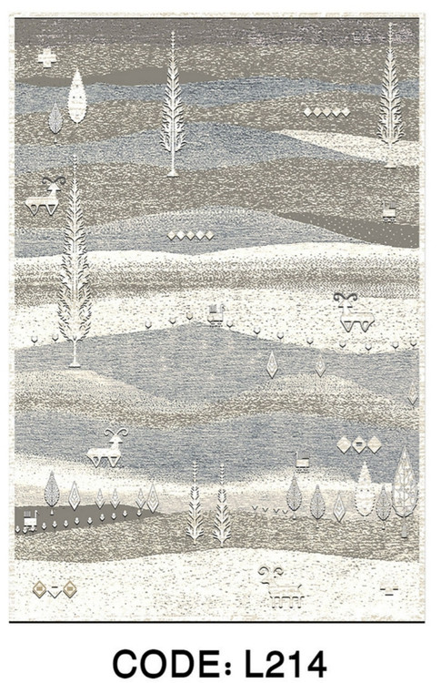 خرید ارزان فرشینه سنتی فرشینه آفتاب کد L214مخمل شانل ترک استپدار