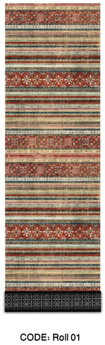 خرید ارزان فرشینه آفتاب فرش راهرو و کناره کدRoll01مخمل شانل ترک استپدار