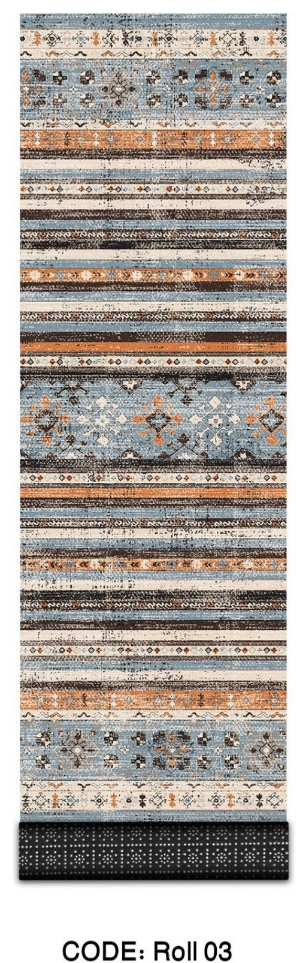 خرید ارزان فرش راهرو و کناره فرشینه آفتاب کدRoll03مخمل شانل ترک استپدار