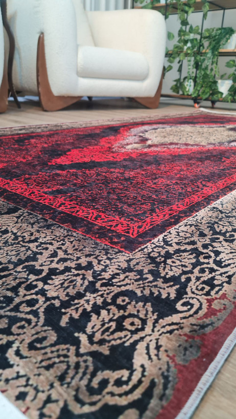 خرید آسان فرشینه لاکی فرشینه آفتاب کدU118مخمل شانل ترک استپدار