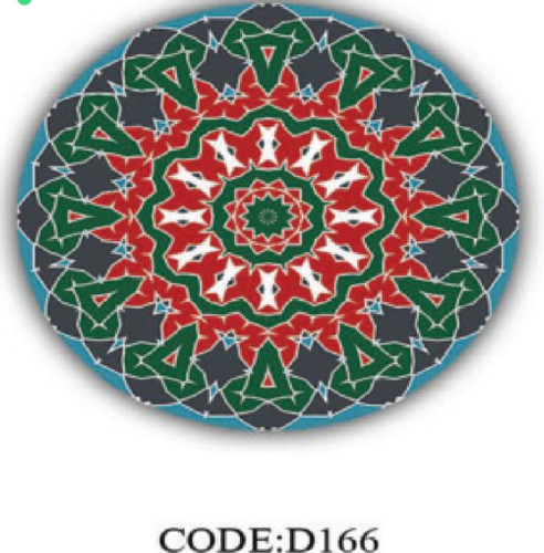 خرید ارزان فرشینه گرد ورساچه فرشینه آفتاب کدD166مخمل شانل ترک استپدار