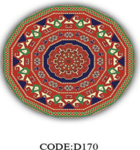 خرید ارزان فرشینه گرد ورساچه فرشینه آفتاب کدD170مخمل شانل ترک استپدار