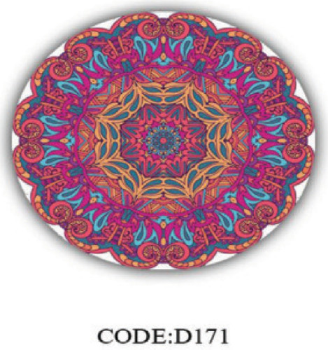 خرید ارزان فرشینه گرد فرشینه آفتاب کدD171مخمل شانل ترک استپدار