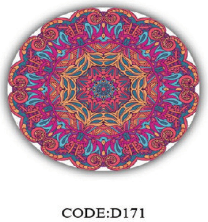 خرید ارزان فرشینه گرد فرشینه آفتاب کدD171مخمل شانل ترک استپدار