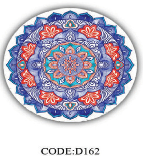 خرید ارزان فرشینه گرد فرشینه آفتاب کدD162مخمل شانل ترک استپدار